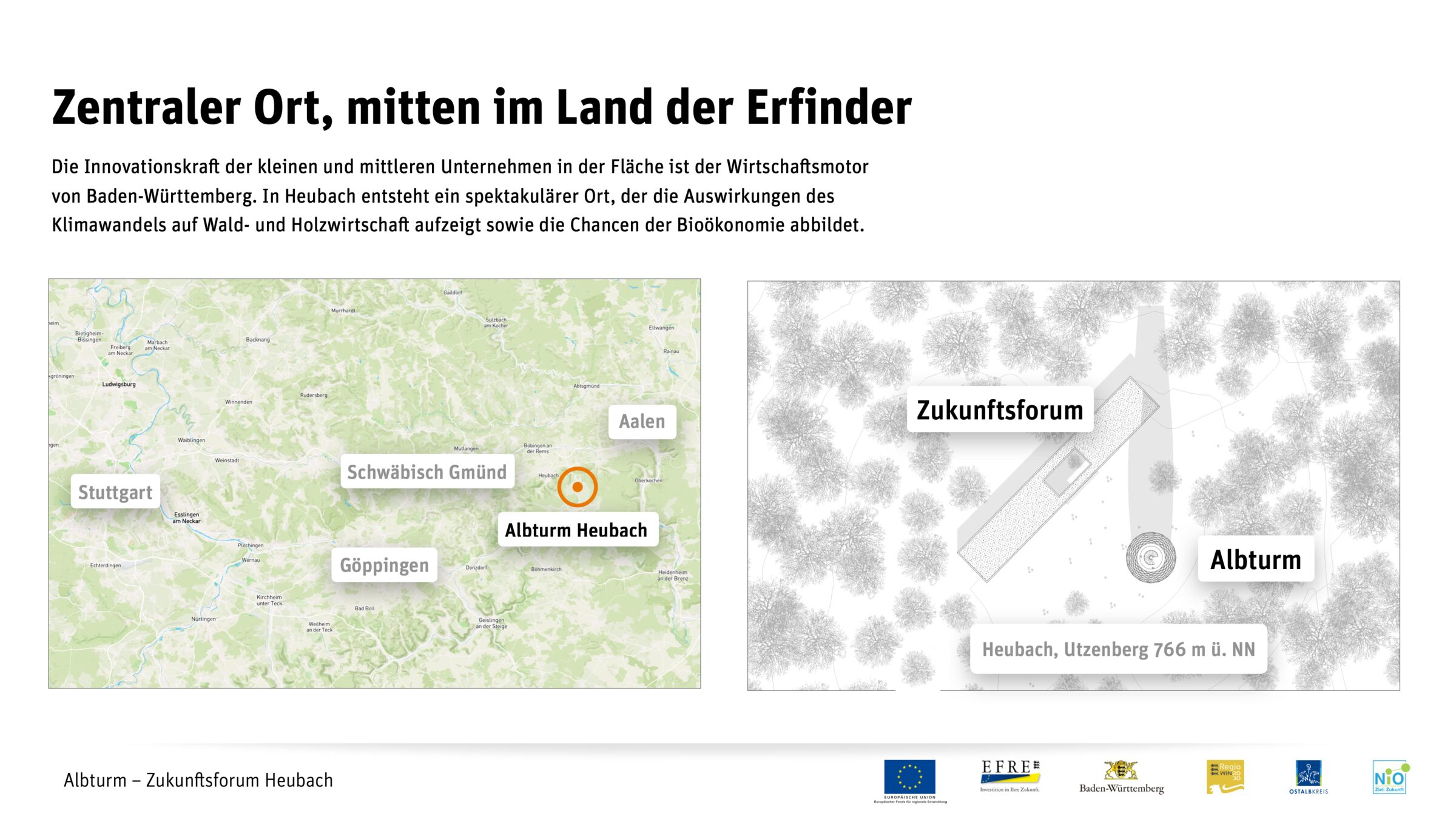 Site plan of the future forum and Albturm on the Utzenberg as planned at the time