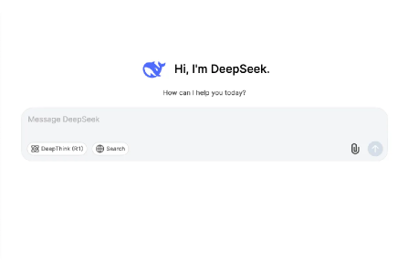 DeepSeek interface with a chat input